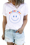 Letter Heart-shaped Rugby Graphic Print Short Sleeve T-shirt
