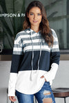 Color Block Drawstring Hoodie