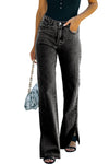 High Rise Slit Anklet Flare Jeans