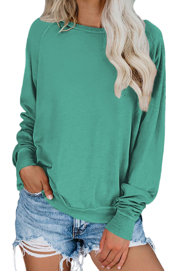 French Terry Cotton Blend Pullover Sweatshirt