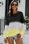 Color Block Tie Dye Pullover Sweatshirt
