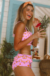 Floral Print Crop Top Bikini Set
