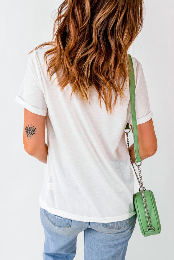 Leopard Sunflower Cactus Print Short Sleeve T Shirt