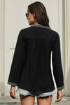 Long Sleeves Front Embroidery Blouse