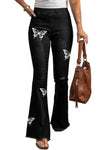 Distressed Bell Bottom Denim Pants