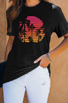 Letter Heart-shaped Rugby Graphic Print Short Sleeve T-shirt