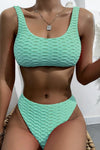 Scalloped Edges Ribbed Bikini