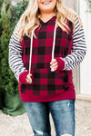 Plus Size Red Black Buffalo Plaid Hoodie