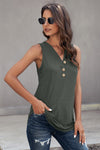 Just Say The Word 3 Button Tank Top