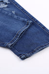 Fading Distressed Holes Crop Jeans