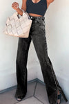 High Rise Slit Anklet Flare Jeans