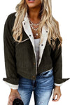 Army Green Sherpa Lining Corduroy Jacket