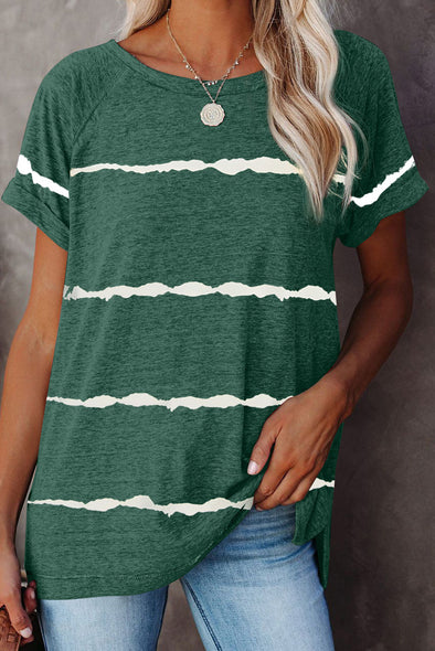 Stripe Print Loose T-shirt