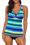 Wave Stripe Racerback Tankini Swimsuit