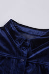 Retro Velvet Pocket Long Sleeve Shirt