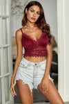 Deep V Lace Bralette Crop Top