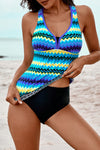 Wave Stripe Racerback Tankini Swimsuit