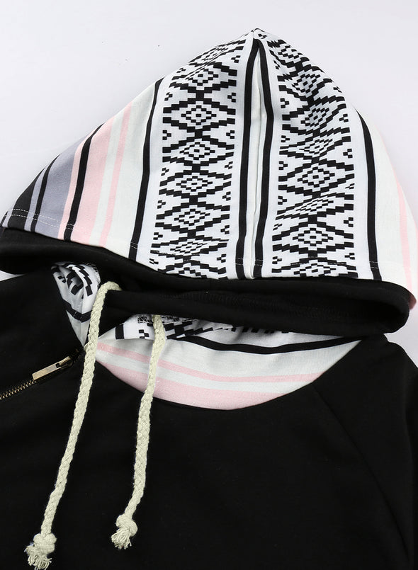Double Hoods Thumb Hole Hoodie