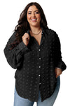 Swiss Dot Textured Plus Size Shirt