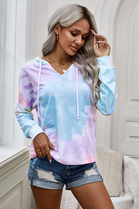 Colorblock The Sun Cotton Blend Tie Dye Hoodie