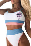 Color Block Camisole High Waisted Swimsuit