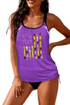 Printed Lined Tankini Swimsuit