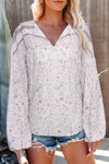 Floral Print Drawstring Loose Puff Sleeve Shirt