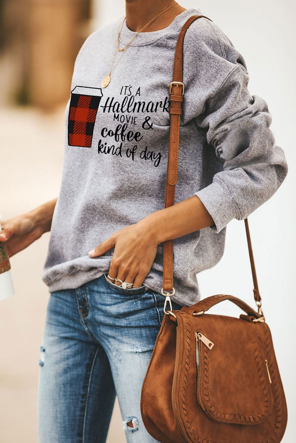 Merry Christmas Letters Print Pullover Sweatshirt