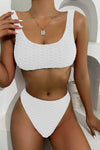 Scalloped Edges Ribbed Bikini