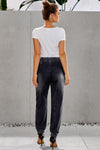 Distress Drawstring Pocketed Joggers