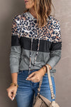 Leopard Tie Dye Colorblock Hoodie