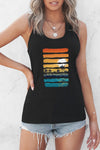 Letters Sunflower Graphic Tank Top