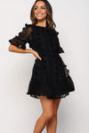 Crew Neck Swiss Dot Mini Dress