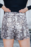 Sassy Snakeskin Paper Bag Shorts