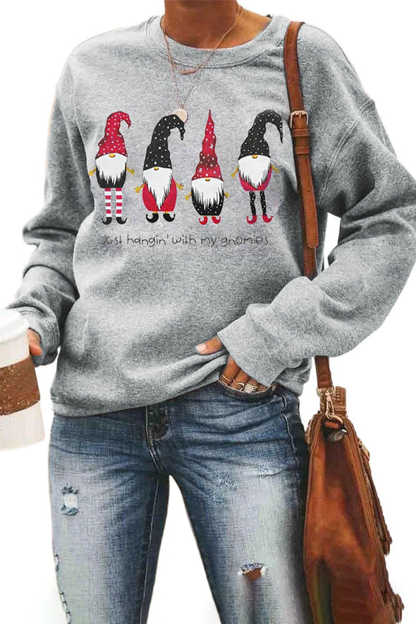 Merry Christmas Letters Print Pullover Sweatshirt