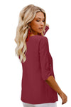 Button Detail Roll up Sleeve Blouse