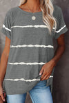 Stripe Print Loose T-shirt