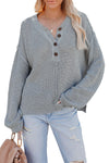 Buttoned Side Split Knit Sweater