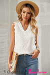 Wine Red Lace V Neck Tank Top
