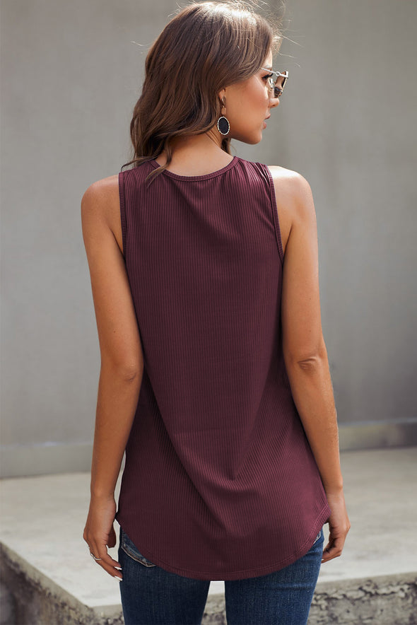 Just Say The Word 3 Button Tank Top