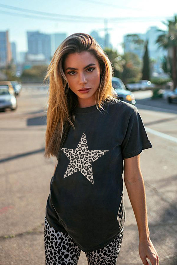 Letter Heart-shaped Rugby Graphic Print Short Sleeve T-shirt