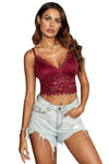 Deep V Lace Bralette Crop Top