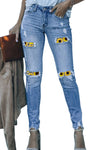 High Waist Distressed Skinny Jeans
