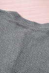 Henley Pullover Drop Shoulder Sweater with Slits