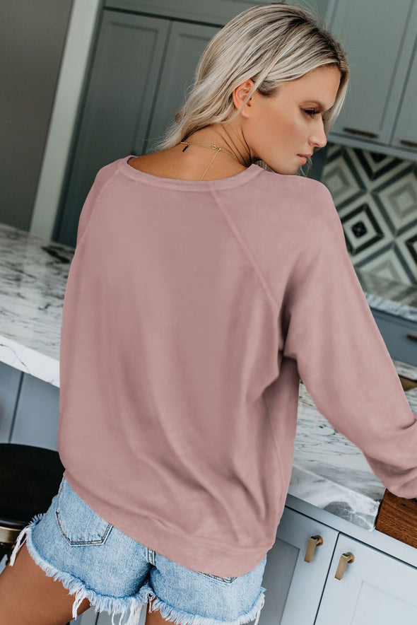 French Terry Cotton Blend Pullover Sweatshirt