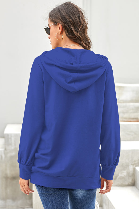 Long Sleeve Hoodie with Rope Drawstring