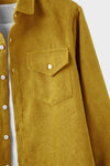 Men Corduroy Flap Pocket Button Front Shirt