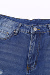 Fading Distressed Holes Crop Jeans