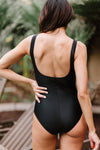 Twist Front Backless One-piece Swimwear