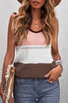 Color Block Knitted Tank Top